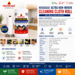 HOUSKASE Ultra Non-Woven Cleaning Cloth Roll - Image 6